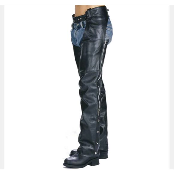 Interstate Leather Unisex 100% Leather Riding Chaps - Picture 2 of 12